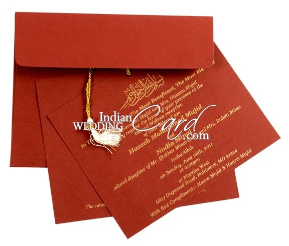 D-5048, Red Color, Small Size Cards, Designer Multifaith Invitations.