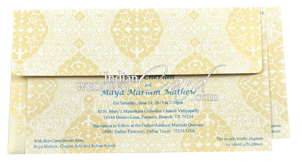 D-6711, Blue Color, Shimmery Finish Paper, Designer Multifaith Invitations.