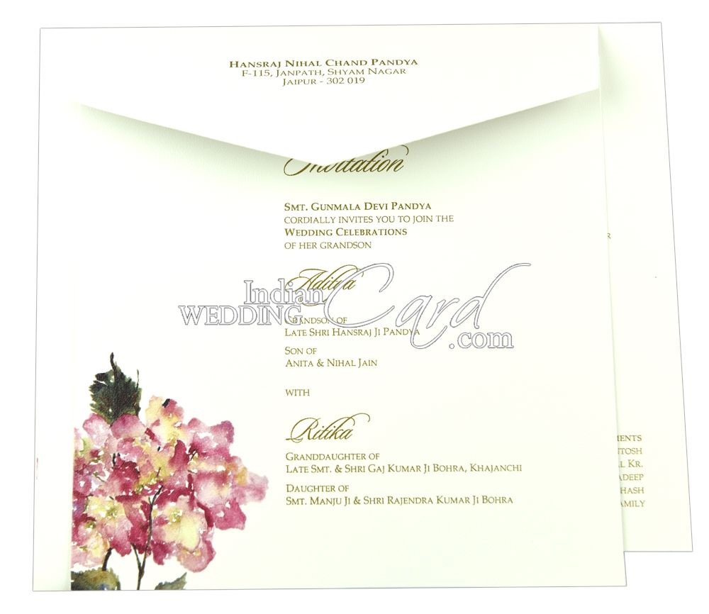 D-6850, White Color, Shimmery Finish Paper, Multicolor Offset Cards ...