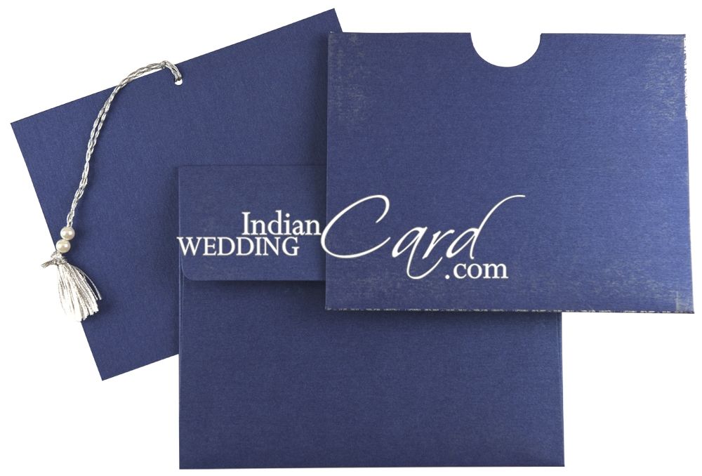 D-7129, Blue Color, Shimmery Finish Paper, Small Size Cards, Light ...