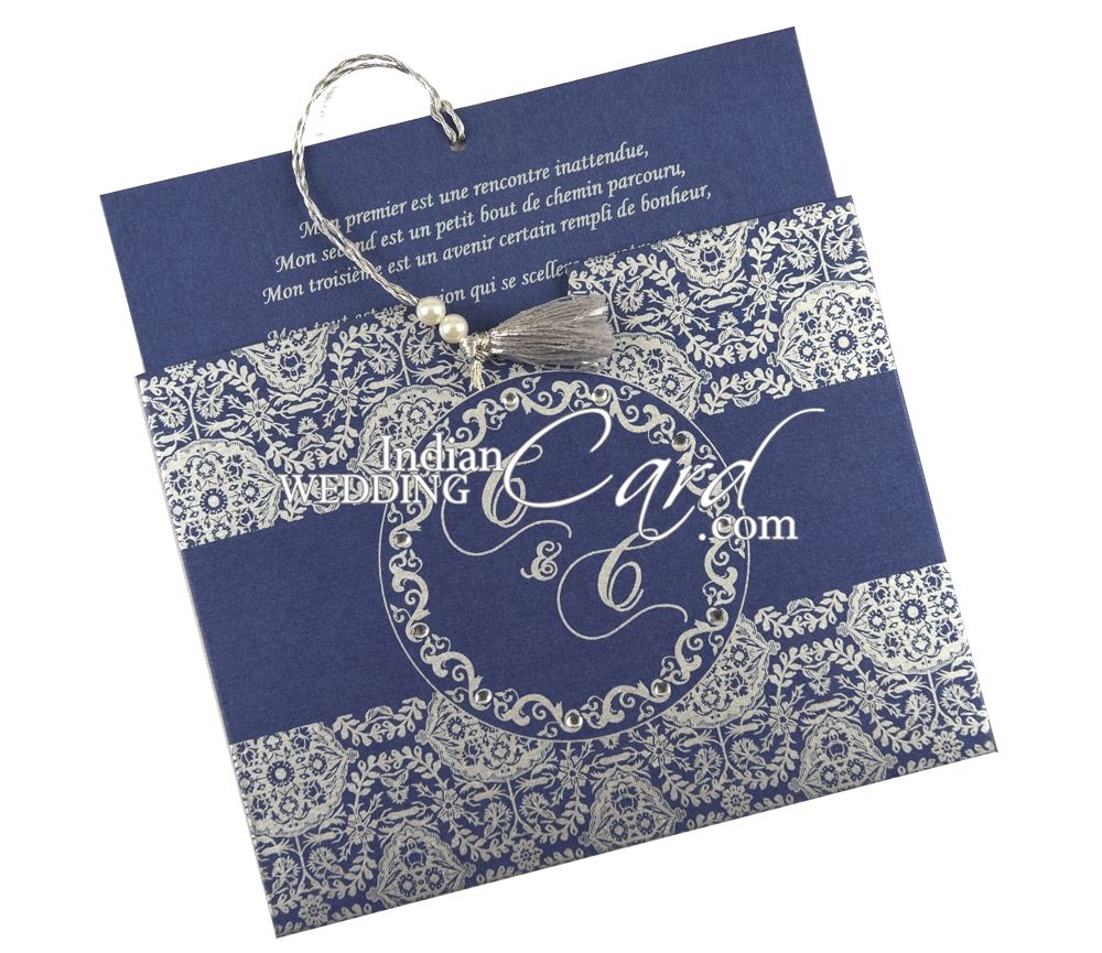 D-7129, Blue Color, Shimmery Finish Paper, Small Size Cards, Light ...