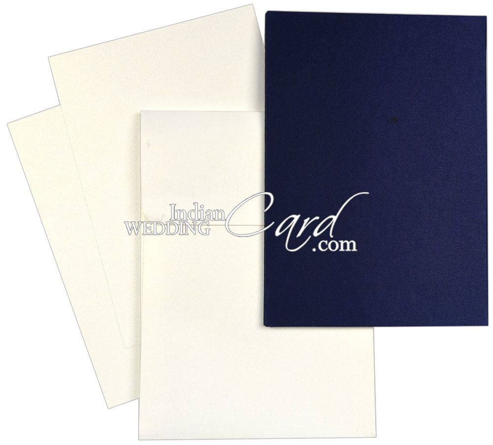 Hardbound thick Blue satin card - D-8641