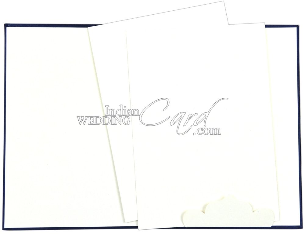 Hardbound thick Blue satin card - D-8641