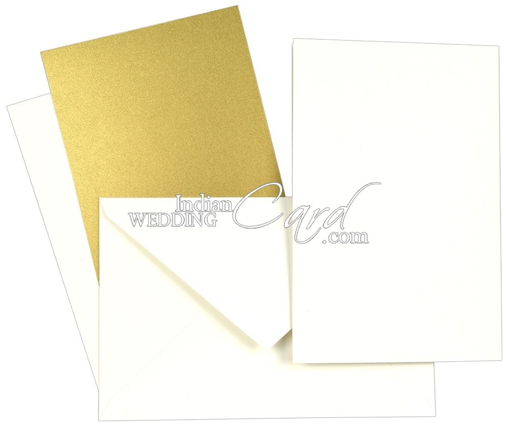 Off-white textured beautiful floral Laser Cut Wedding Card - D-8751