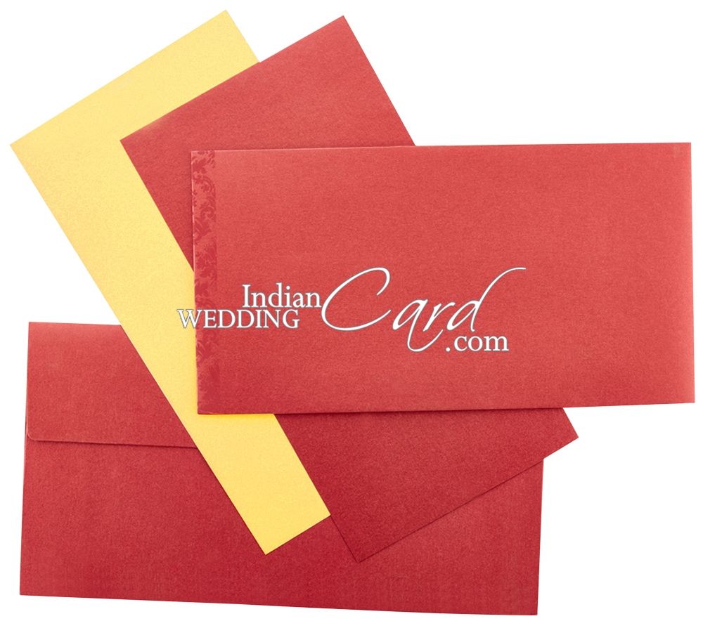 IWPC50, Red Color, Shimmery Finish Paper, Designer Multifaith Invitations.