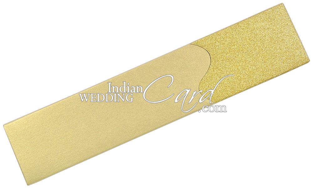 S865, Gold Color, Shimmery Finish Paper, Scroll Invitations