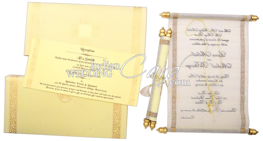  cardsandscrolls Tube Scroll Invitations with Free Personalized  Printing (Set of 20 pcs) (Cream/Gold) : Home & Kitchen