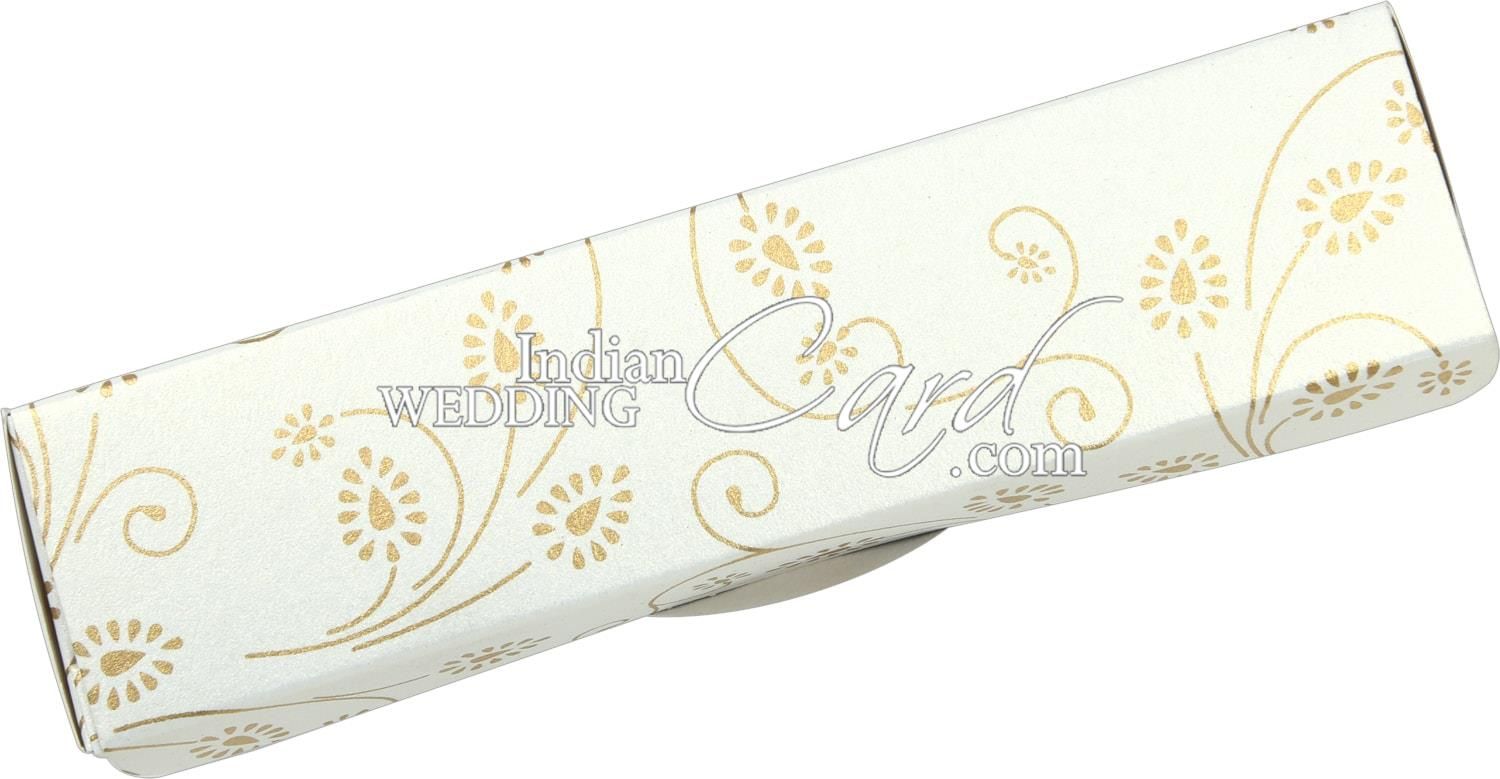 S1210, White Color, Shimmery Finish Paper, Scroll Invitations