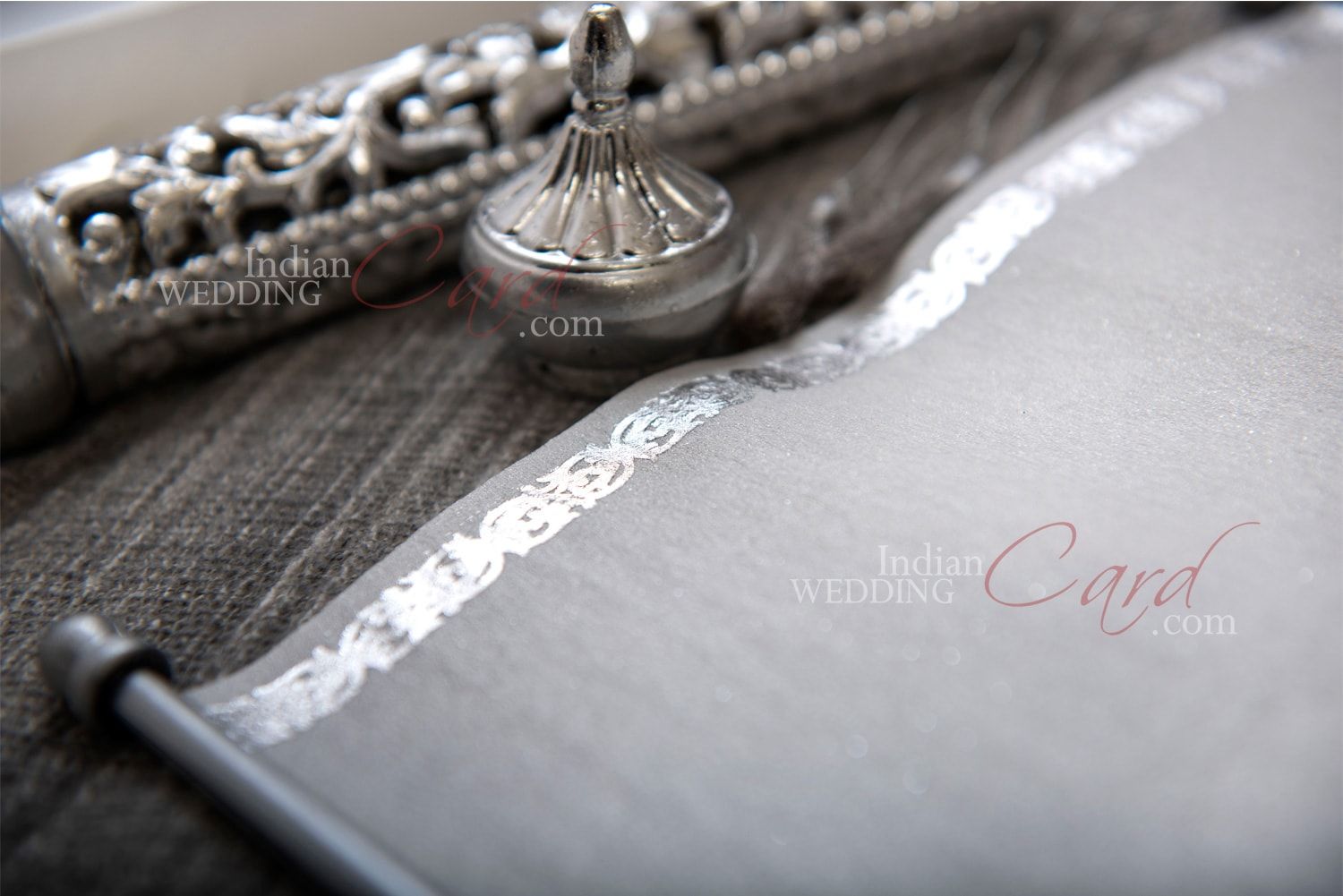 S1060, Silver Color, Scroll Invitations, Jewish Invitations, Box Scrolls,  Cinderella Wedding, High End Scrolls.