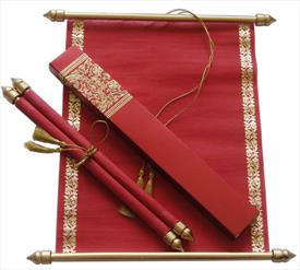 S865, Gold Color, Shimmery Finish Paper, Scroll Invitations, Jewish  Invitations, Anniversary Invitations, Only Scrolls.