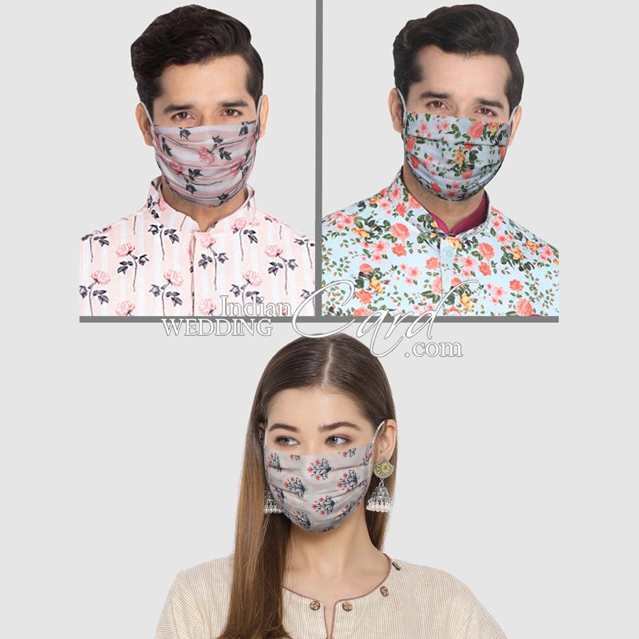 Blended Cotton Casual Cloth Mask (Pack of 3 Pcs) in Pink and Majenta