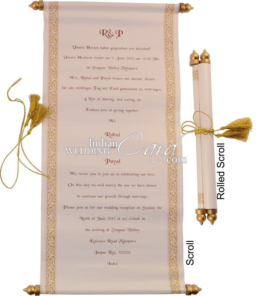 White Color Unique Wedding Program Book Indian Wedding Card