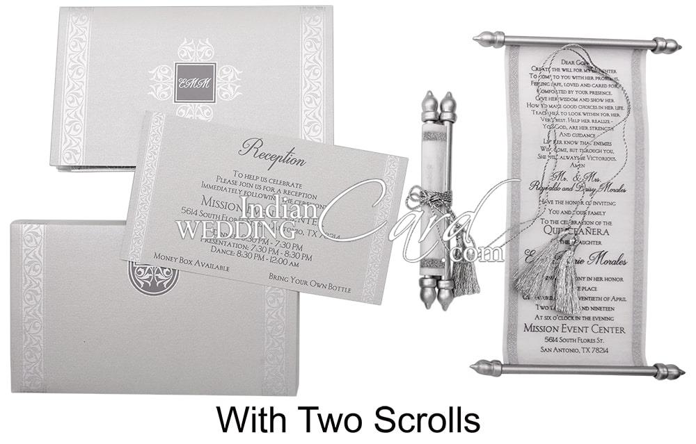 scroll invitations  Indian Wedding Card