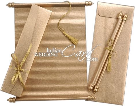 S1057, Gold Color, Scroll Invitations, Jewish Invitations