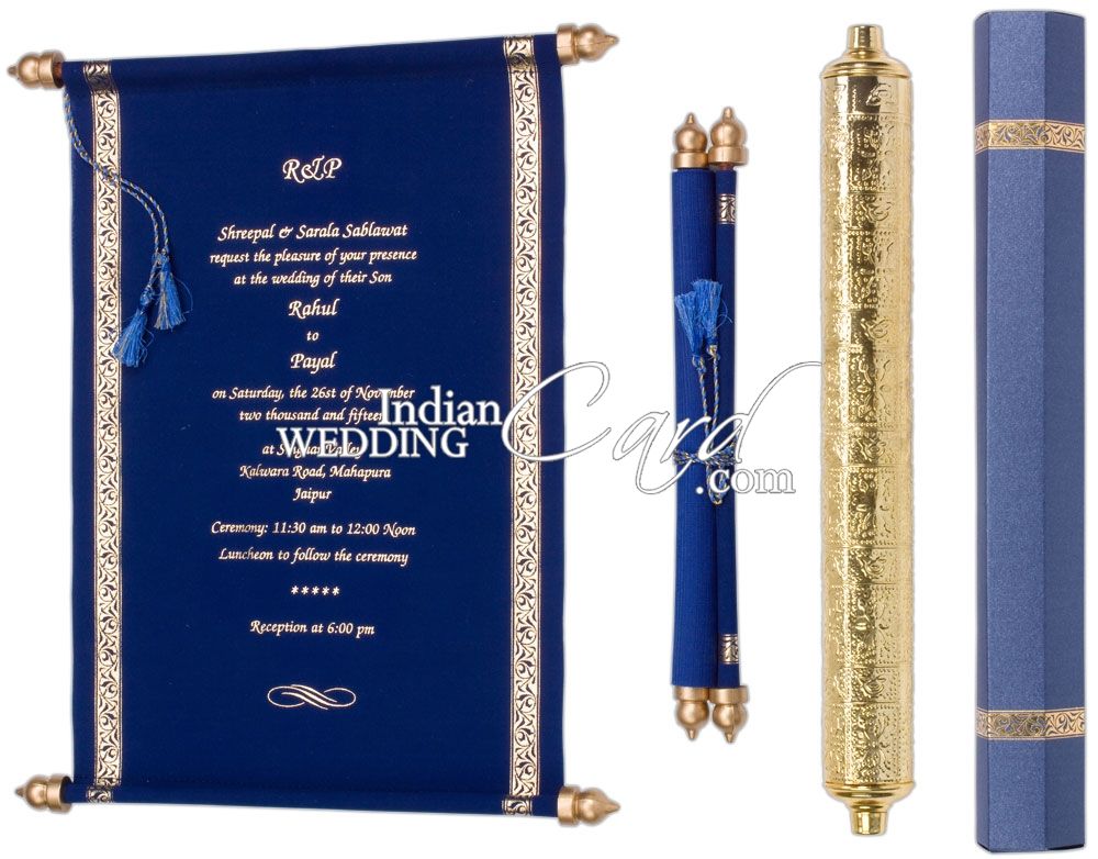 Royal Scroll Wedding Cards, Scroll Wedding Invitation at best