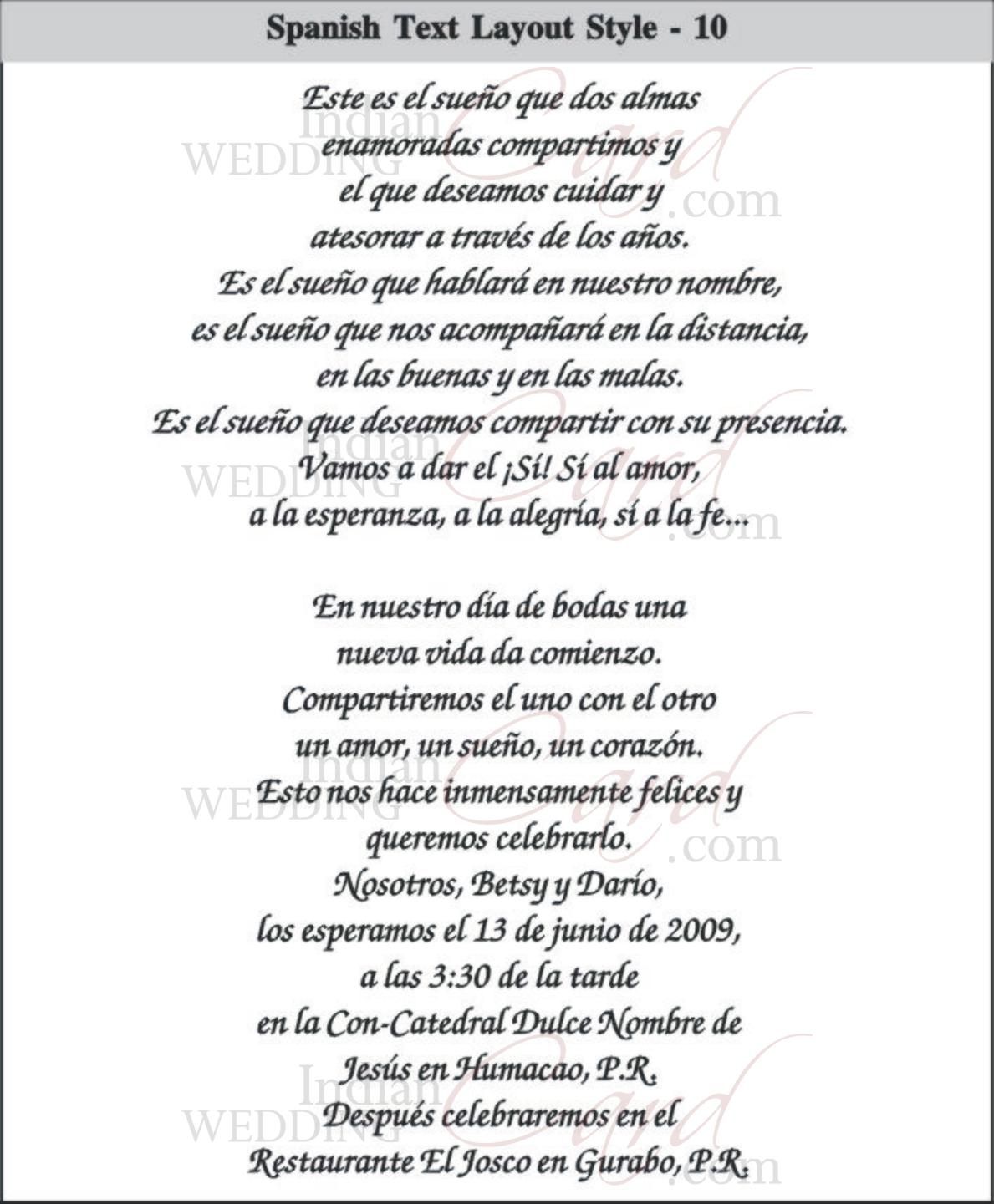 Wedding Invitation Templates In Spanish wedding