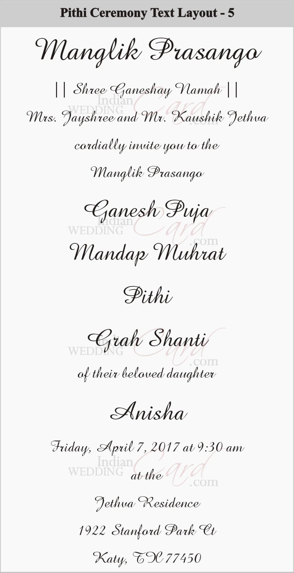 Indianweddingcard Pithi Ceremony Text Layout 5