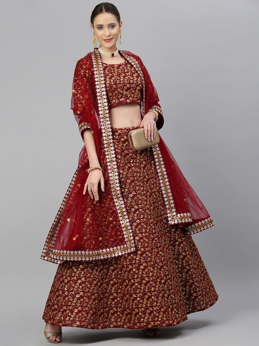 Multicolor Maroon Colored Bridal Lehenga Choli at Best Price in Surat |  Brightwin Fashion