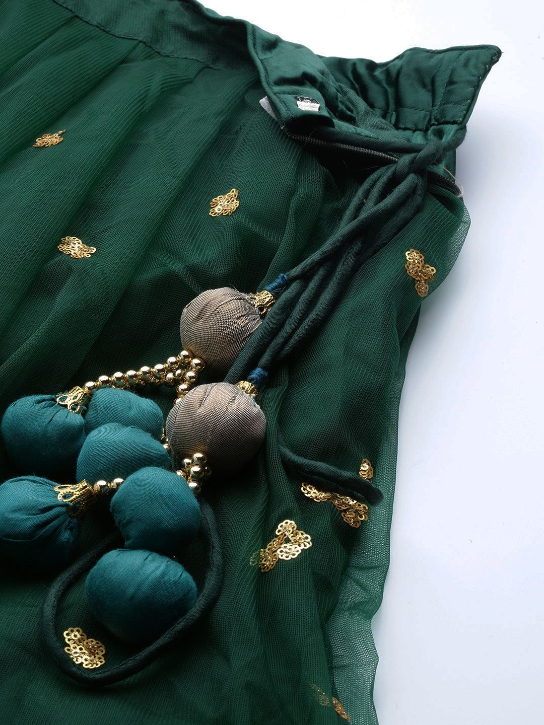 Bottle Green Organza Dupatta