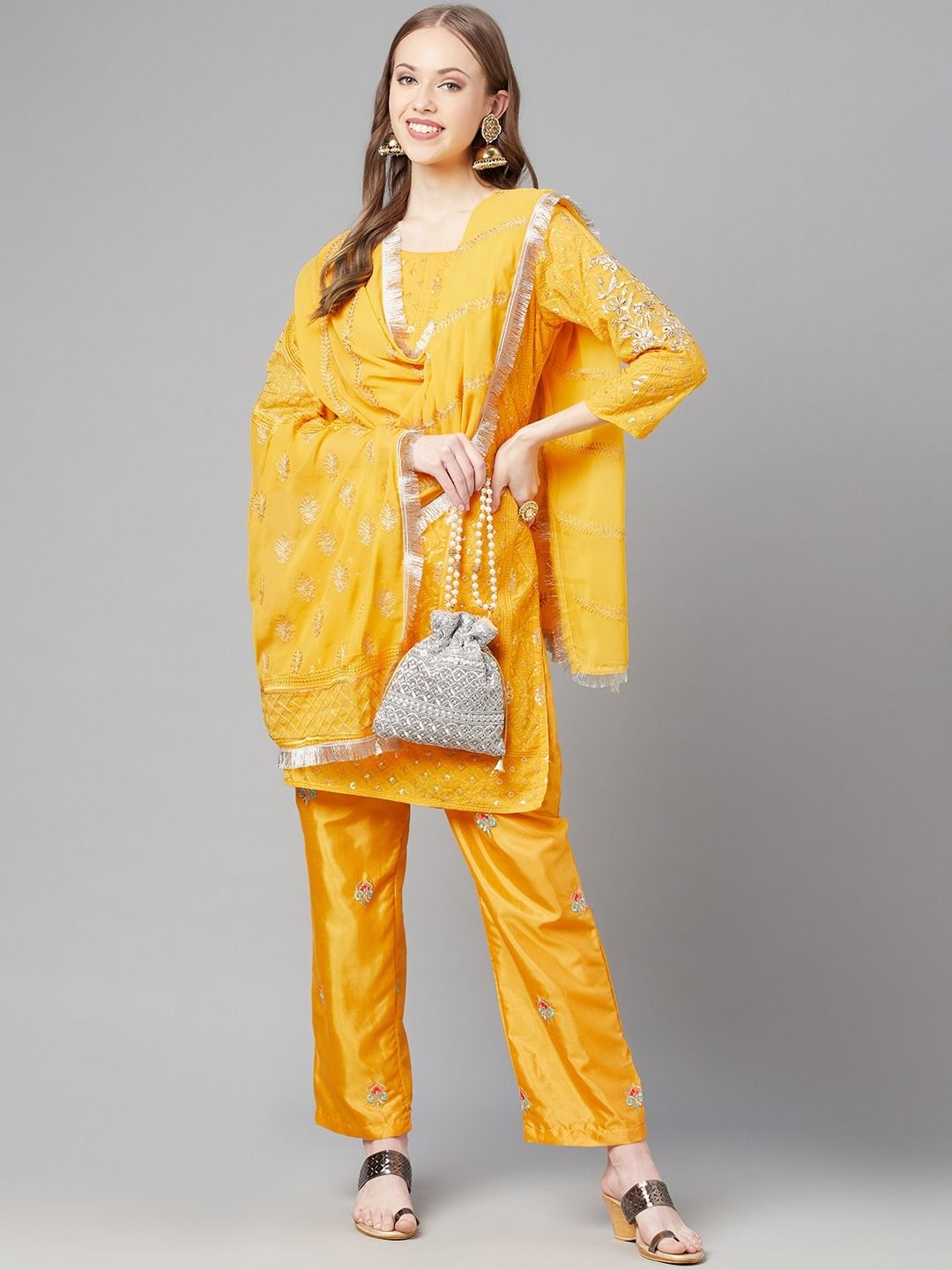 Yellow Ombre Shaded Kurta And Pant Pajama - Smriti- Fabilicious Fashion