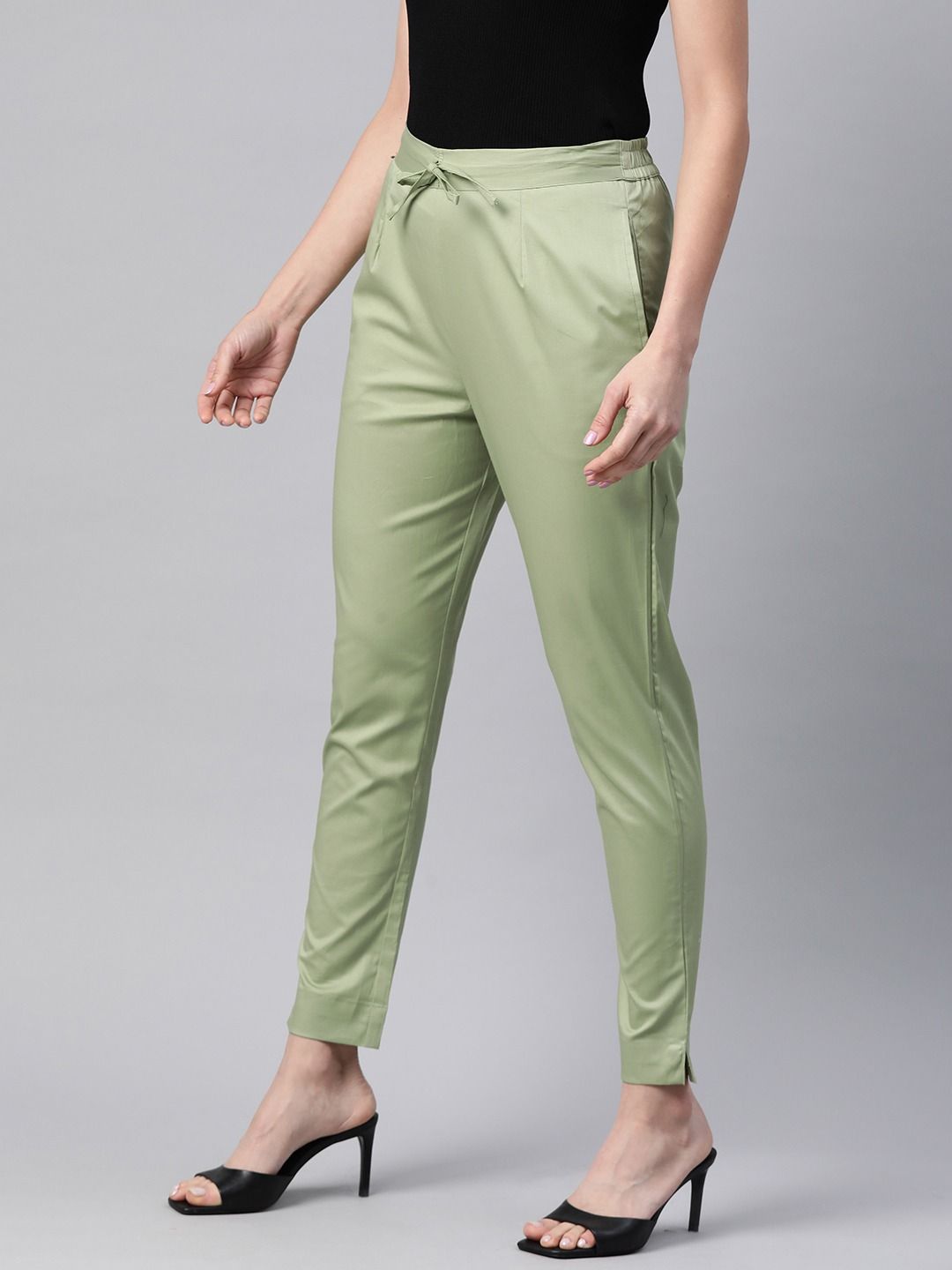 Pine Green Velvet Cotton Tailoring Pants