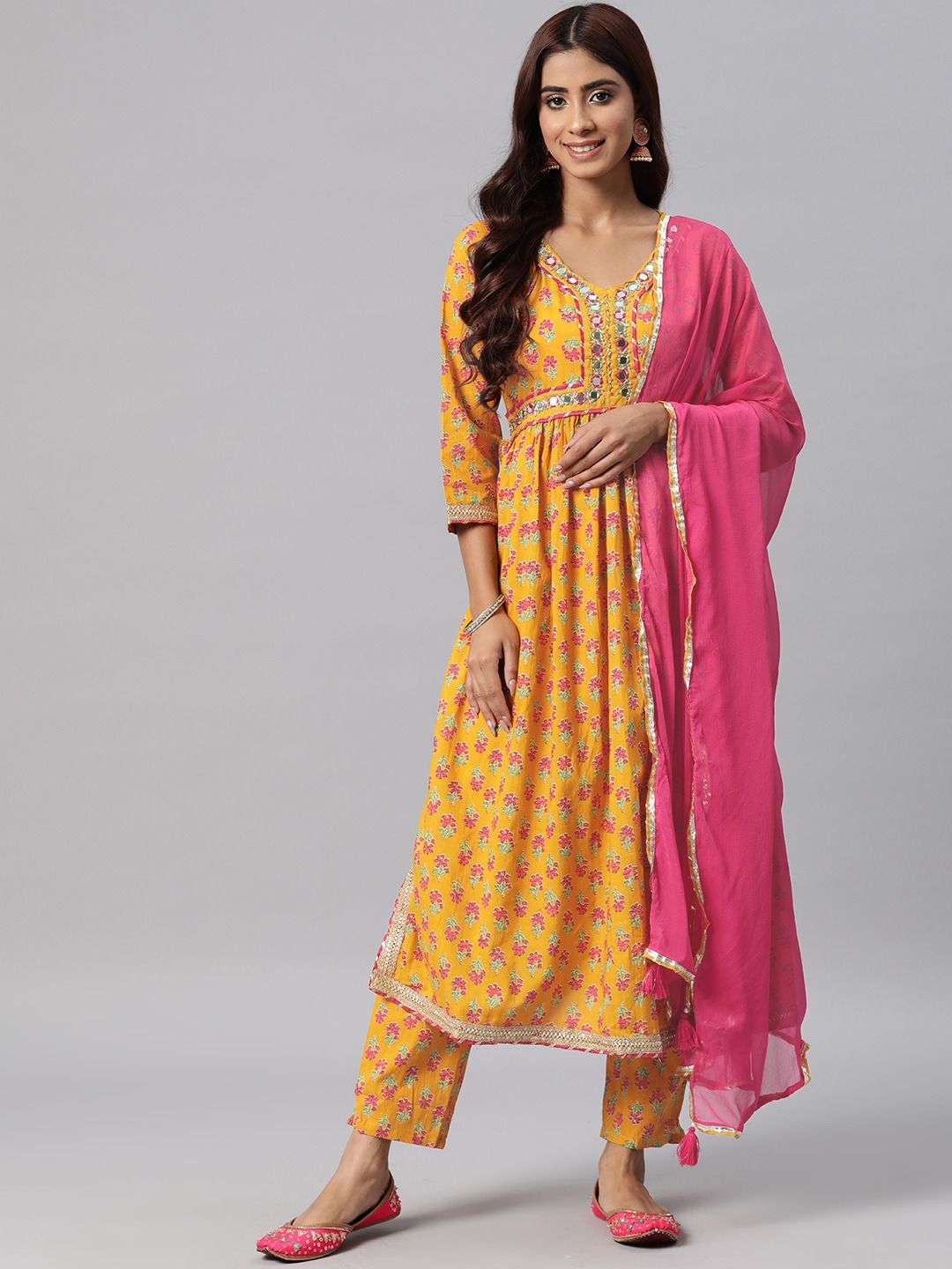 womens-cotton-floral-anarkali-kurta-pant-dupatta