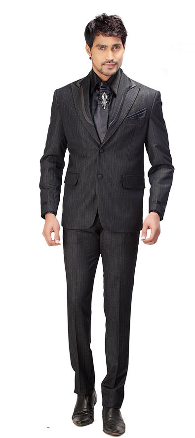 Grey color Cotton fabric 2 Piece Suit 