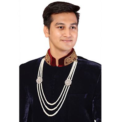 White color metal Groom Necklace