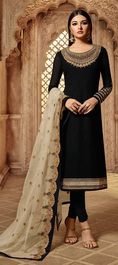 black party wear churidar