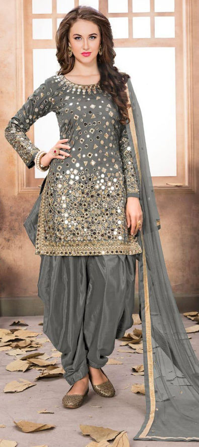 Taffeta Silk fabric Salwar Kameez : 1603899