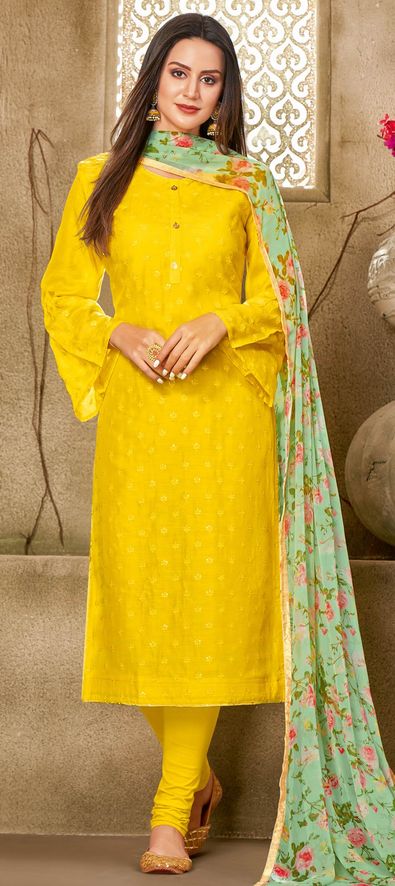 yellow churidar designs
