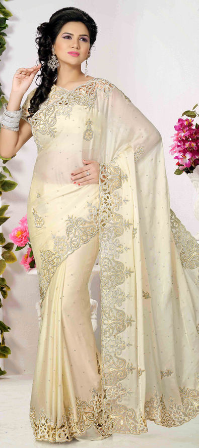 off white wedding saree