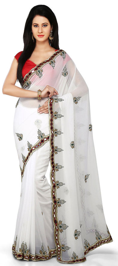 mirror work party wear sarees