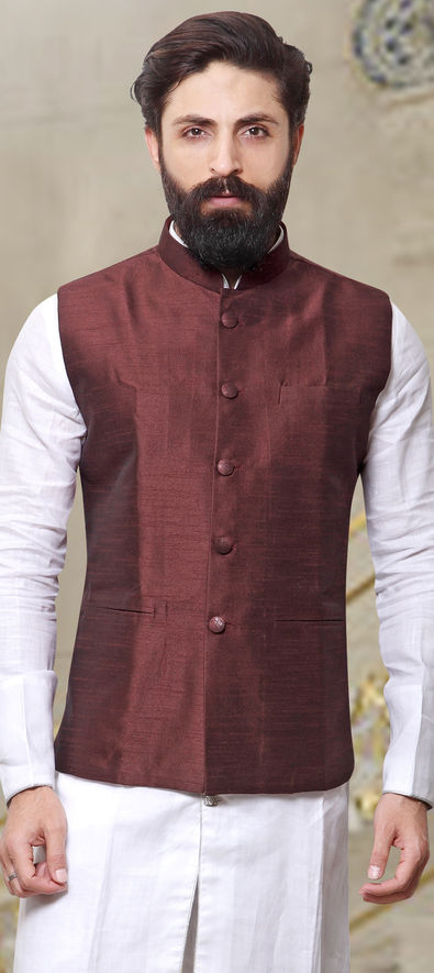 maroon colour nehru jacket