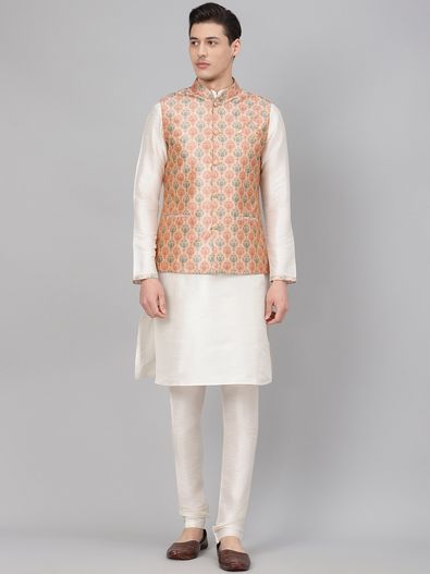 Buy online Peach Side Button Kurta Pyjama Set from Clothing for Men by  Readiprint Fashions for ₹600 at 83% off