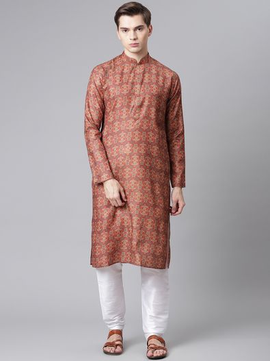 Buy online Peach Side Button Kurta Pyjama Set from Clothing for Men by  Readiprint Fashions for ₹600 at 83% off