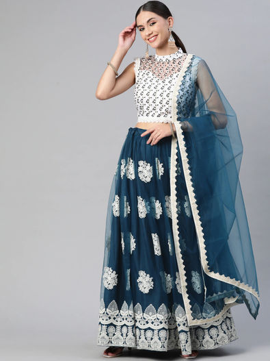 Buy Rama Embroidered Designer Lehenga Choli Online