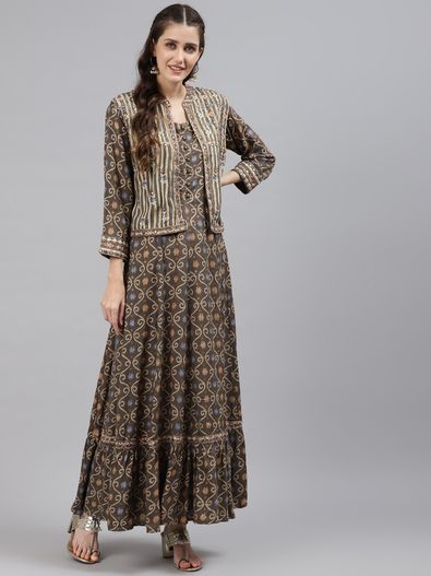 Long kurtis store with coat