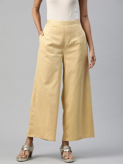 Indusdiva Large Women Palazzo Pants Mid Waist Regular Flared Palazzos With  Flaps And An Elasticised Waist Palazzo at Rs 560 in Bengaluru