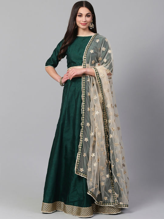 Dark green lehenga with mint color dupatta. | Designer bridal lehenga  choli, Indian wedding outfits, Designer bridal lehenga