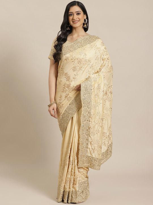 Buy Georgette and Rassal Net Saree In Red and Beige Colour at Amazon.in