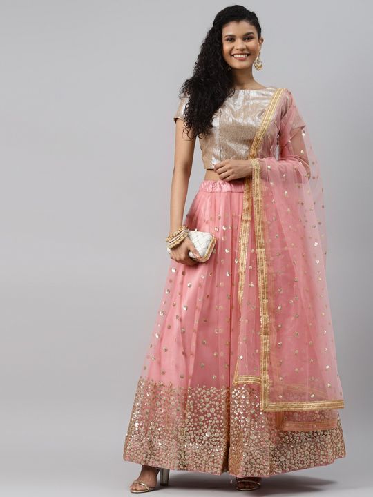 Buy PUSHPANSH 11 Girls Pink Embellished Net Lehenga Choli and Dupatta  Online at Best Prices in India - JioMart.