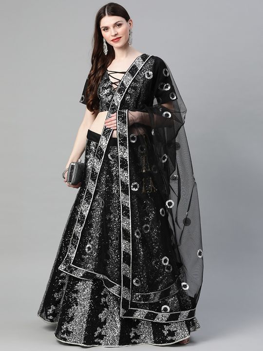 Black Lehenga Choli With Net Dupatta-1569 – Aman Sandhu Boutique