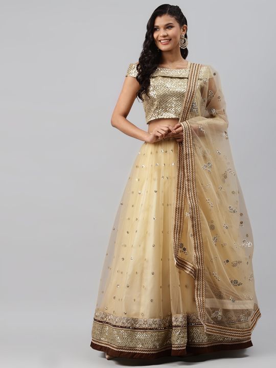 Cream Colour SSD Silk Wedding Wear Wholesale Designer Lehenga Choli B12221  - The Ethnic World