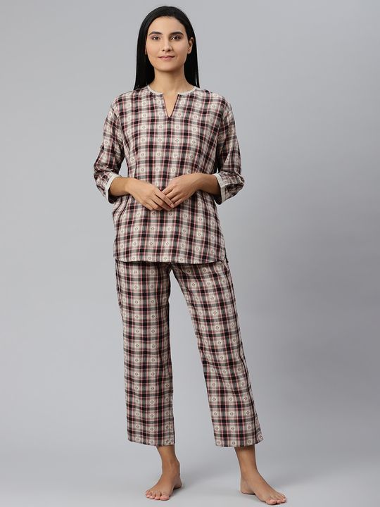 Green Check Print Cotton Night Suit – Lil Lollipop