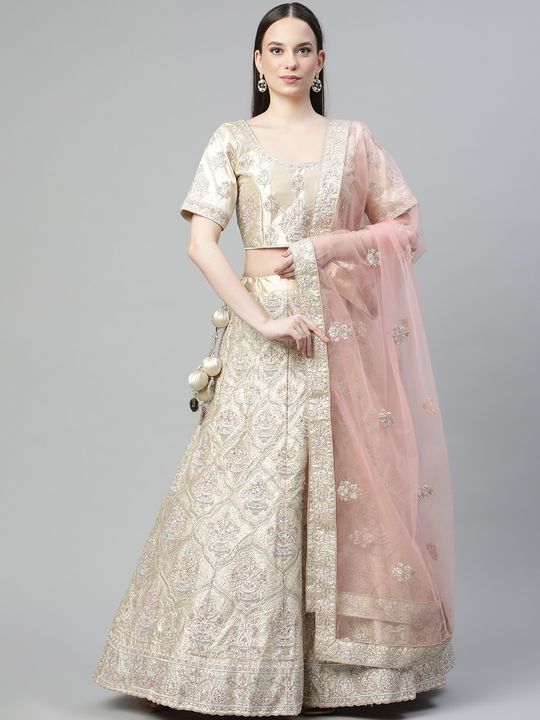 Sangeet Wear Crepe Fabric Pink Color Designer Lehenga Choli With  Embroidered Work