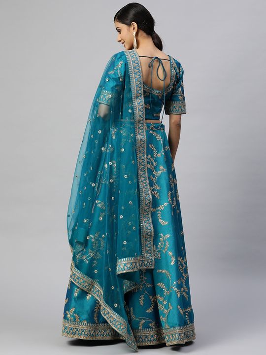 Sea Green Dori Embroidered Silk Bridal Lehenga Choli With Peach Dupatta at  Rs 3100 | Bridal Silk Lehenga in Surat | ID: 21908144348