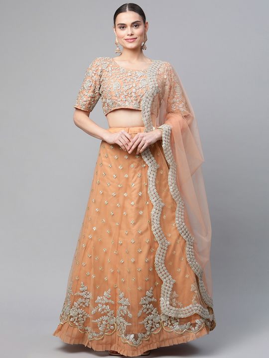 Buy Refreshing Maroon Floral Embroidery Velvet Bridal Lehenga Choli With Peach  Dupatta from Designer Lehenga Choli