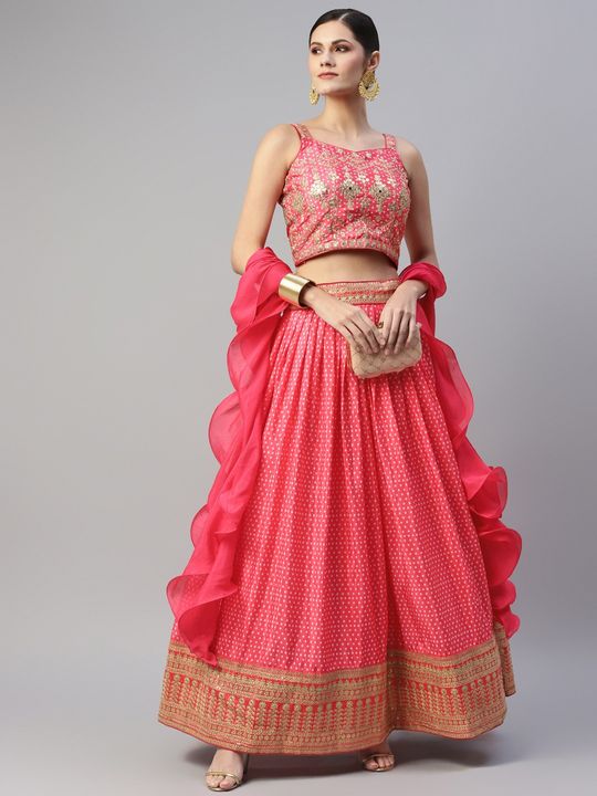 Amazing Pink Color Designer Party Wear Soft Net Base Lehenga Choli