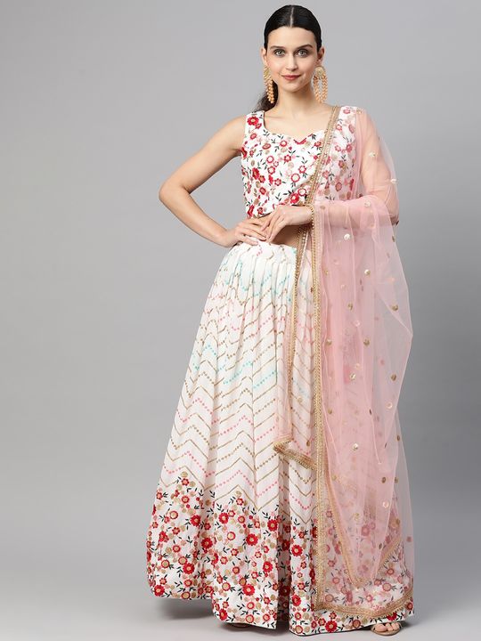 Pink Sequinned Bridesmaid Lehenga Choli 2645LG01